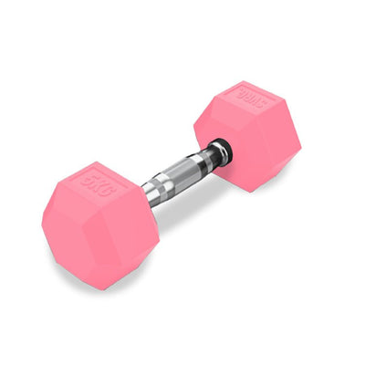 SVRG.  Hexagonal Dumbbell Pink - Rubber Dumbell Dumble Barbell