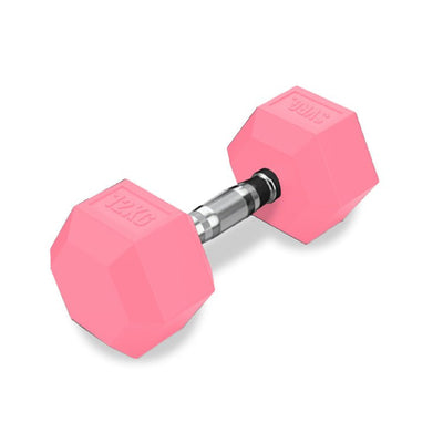 SVRG.  Hexagonal Dumbbell Pink - Rubber Dumbell Dumble Barbell