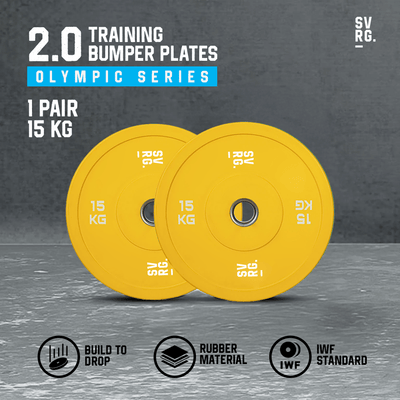 SVRG - Olympic Training Bumper Plates Calibrated Bumper Change Plate 2.0  - 5Kg 10Kg 15Kg  - Weight Rubber Plates - Piece & Pair