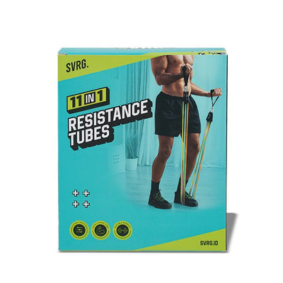 Premium Resistance Band Tubes 11 in 1 Pack Premium Latex Edition Naked Elastic Band