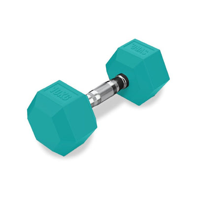 SVRG. Hexagonal Dumbbell Turquoise - Rubber Dumbbell Dumble Barbell