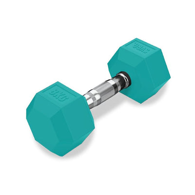 SVRG. Hexagonal Dumbbell Turquoise - Rubber Dumbbell Dumble Barbell