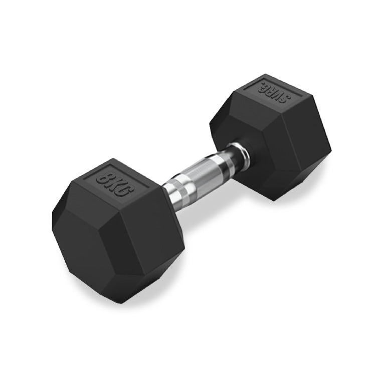 Hexa Rubber Dumbbell Black - Rubber Dumbbell Dumble Barbell
