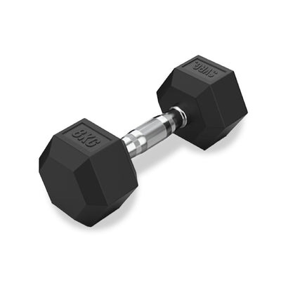 Hexa Rubber Dumbbell Black - Rubber Dumbbell Dumble Barbell
