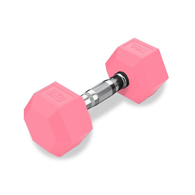SVRG.  Hexagonal Dumbbell Pink - Rubber Dumbell Dumble Barbell