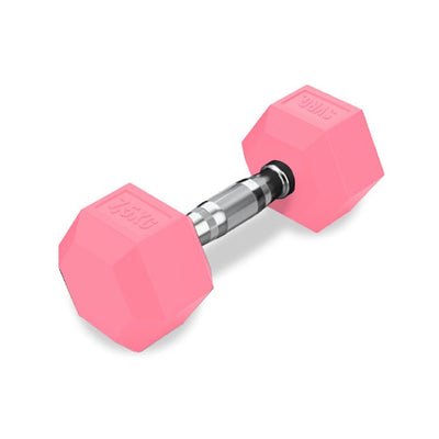 SVRG.  Hexagonal Dumbbell Pink - Rubber Dumbell Dumble Barbell