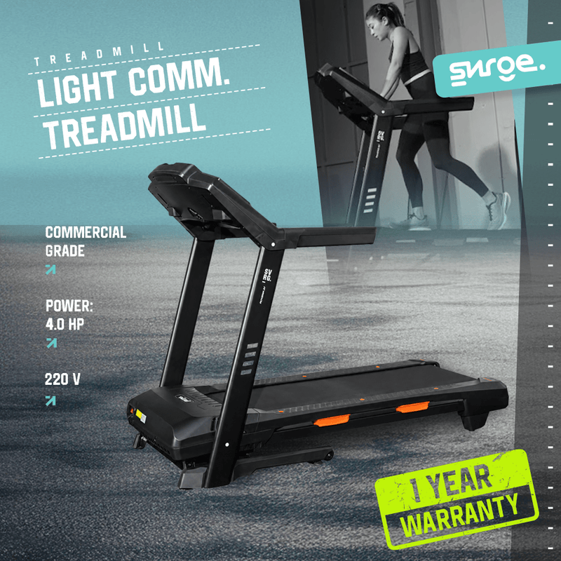 SURGE Light Commercial Treadmill Smart Console – Electric Running Machine 4.0 HP