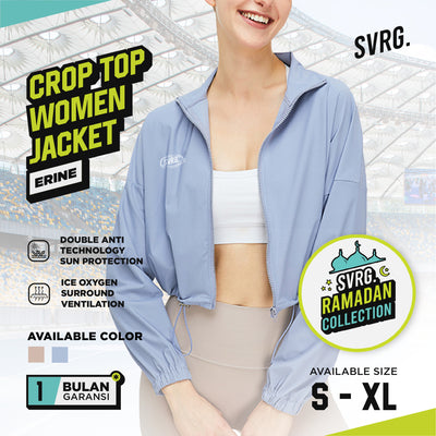 Erine Crop Top Jacket - Jaket Olahraga Sport Wanita Slim Fit