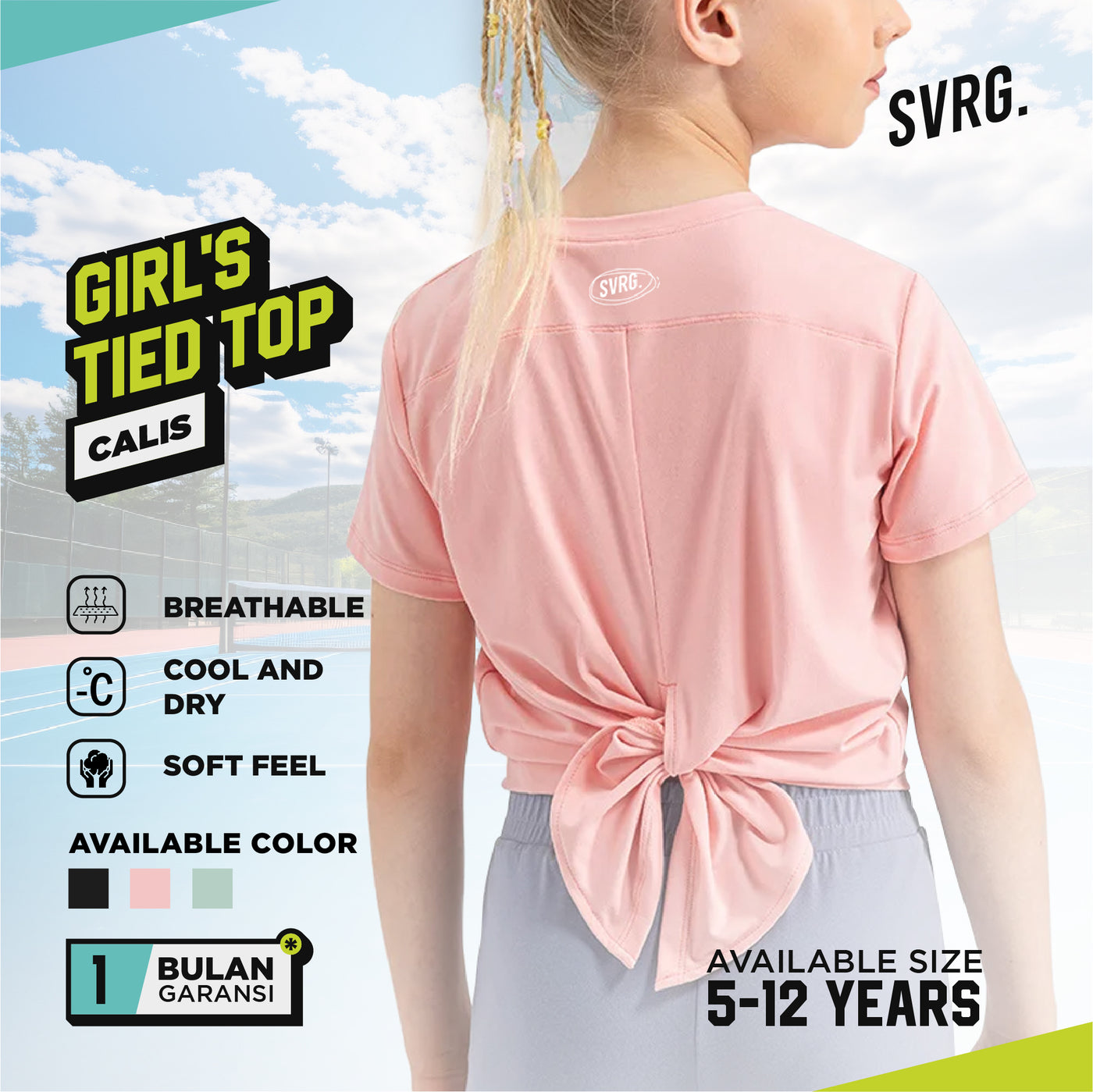 Calis Top for Girls - Baju Atasan Kaos Olahraga Anak Perempuan