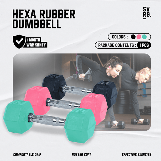 Hexa Rubber Dumbbell Pink - 2