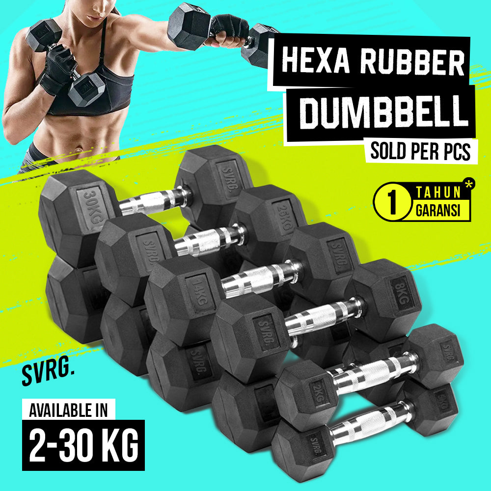 Hexa Rubber Dumbbell
