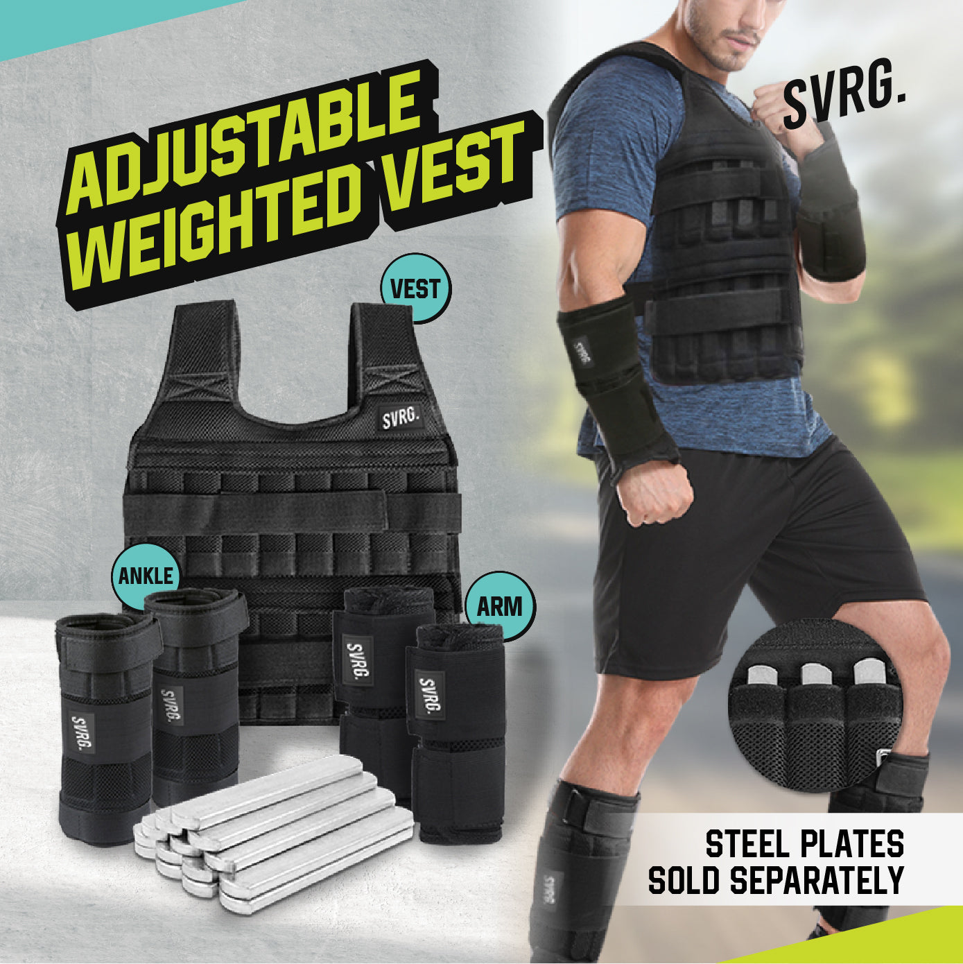 Adjustable Weighted Vest - Wrist & Ankle Weight