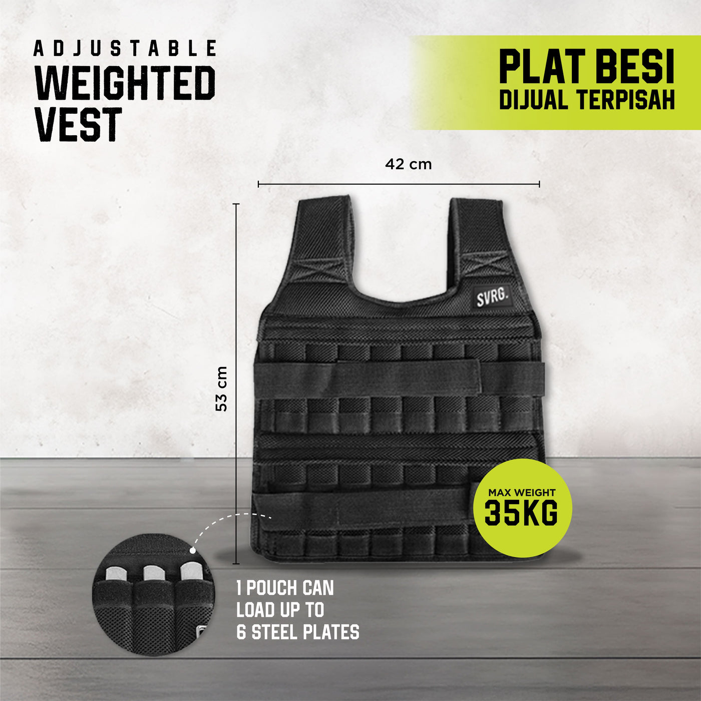 SPECIAL BUNDLE STRENGTH ARMOR SET - Adjustable Vest 35Kg - Adjustable Weighted Arm - Steel Plate