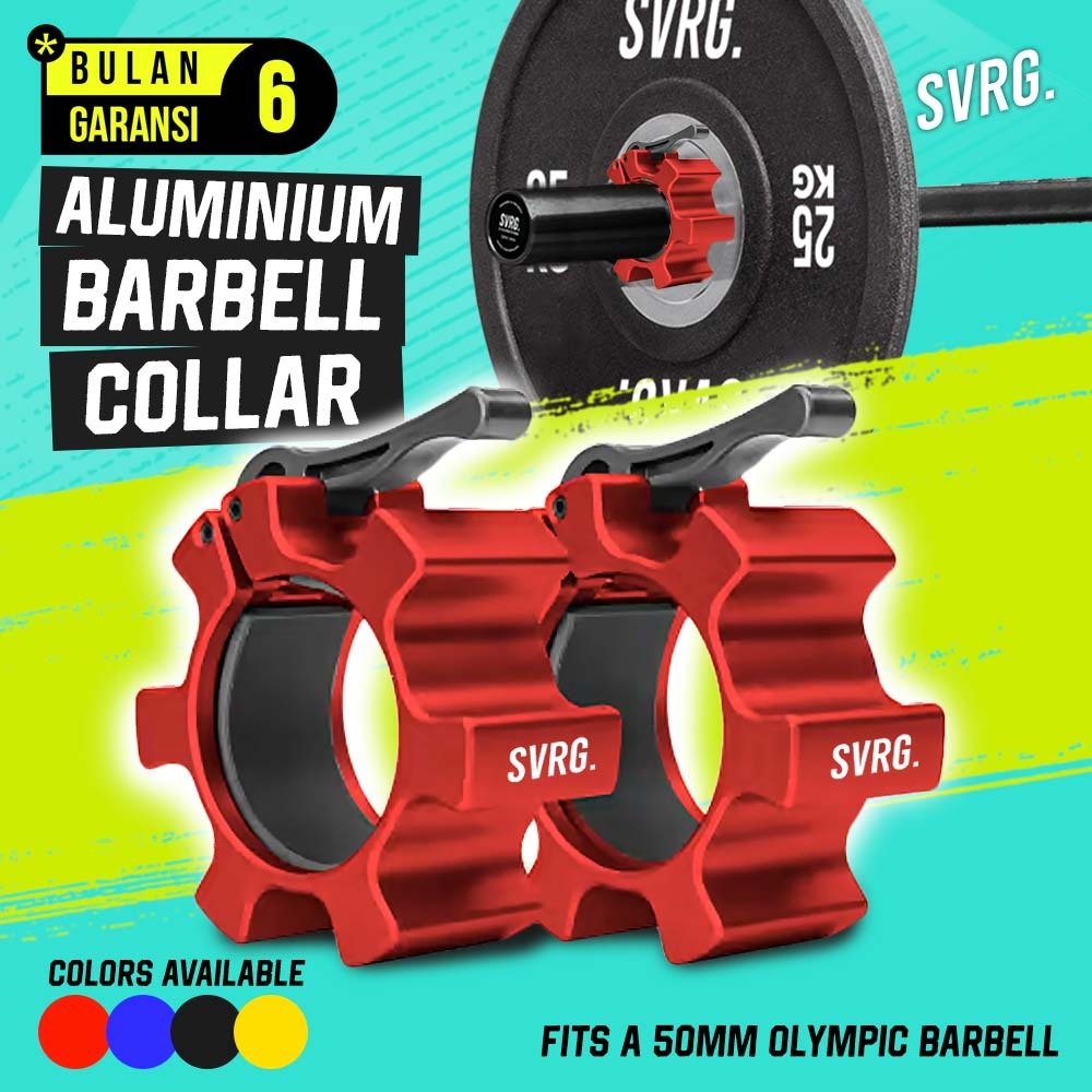 Aluminium Barbell Collars - Pengunci Barbel - Dumbbell Lock - Gym & Fitness
