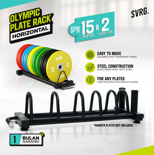 Horizontal Rack Bumper Plates Barbell Bar Rak Storage Mendatar