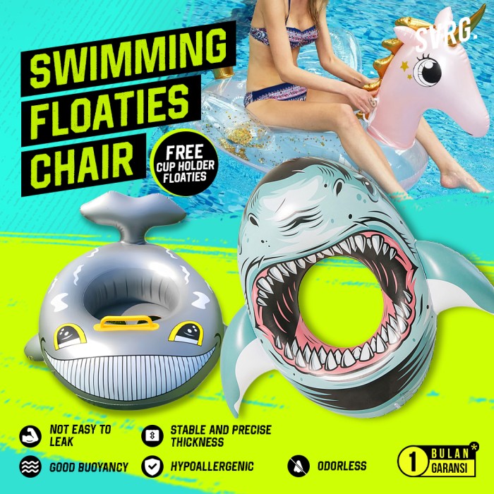 Swimming Floaties Chair (FREE CUP HOLDER) - Kasur Pelampung Air