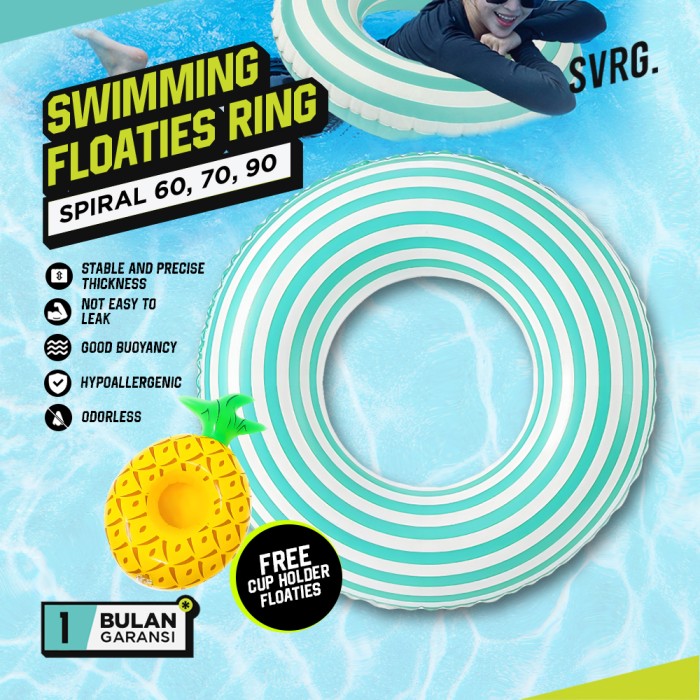 Swimming Floaties Spiral (FREE CUP HOLDER)