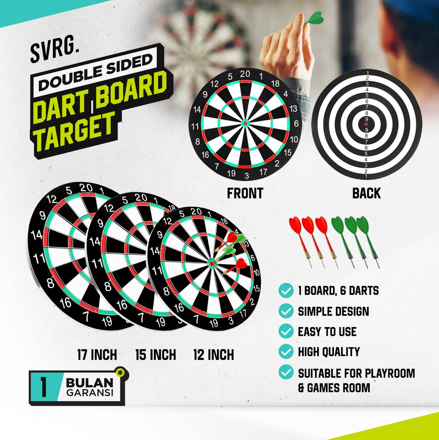 Dart Board Target Double Side