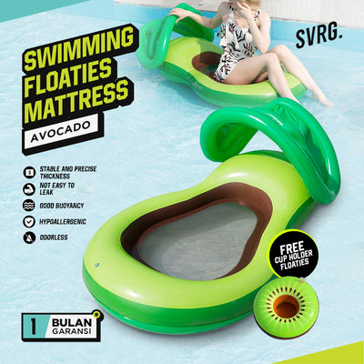 Swimming Floaties Mattress Avocado (FREE Cup Holder)