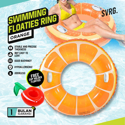 Swimming Floaties Ring Orange (FREE CUP HOLDER CHERRY)