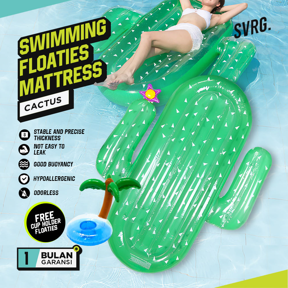 Swimming Floaties Cactus Mattress (FREE CUP HOLDER)