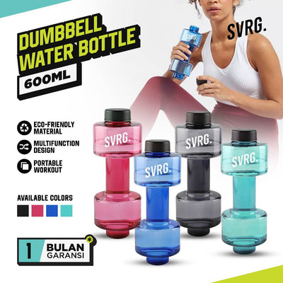 Svarga Dumbbell Water Bottle - Botol Minum Sport - Dumbell Barbel 0,6l