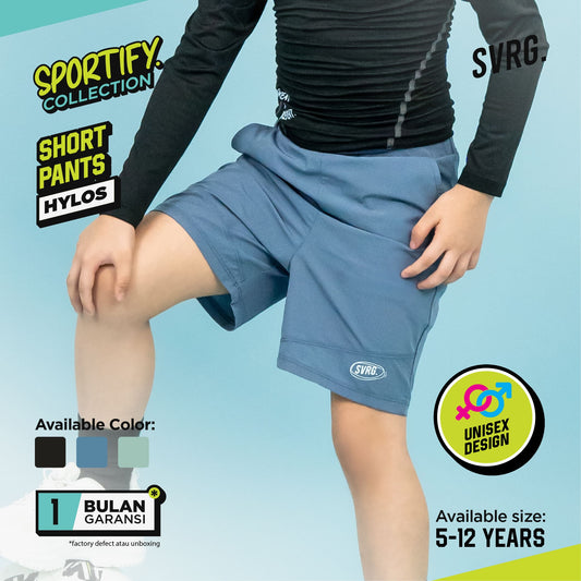 Hylos Short Pants for Boys & Girls. Celana Pendek Compression Anak Olahraga Perempuan laki basket futsal