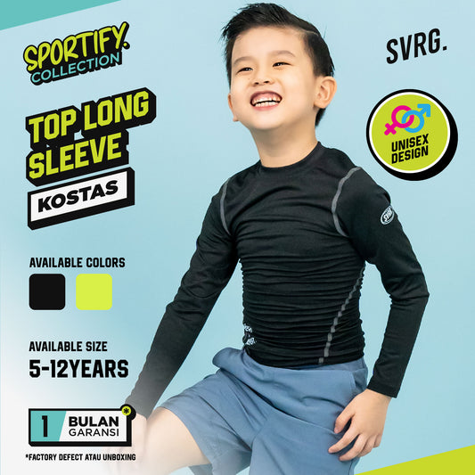 Kostas Base Tee for Boys & Girls - Kaos Baselayer - Jersey Baju Olahraga Anak Laki & Perempuan