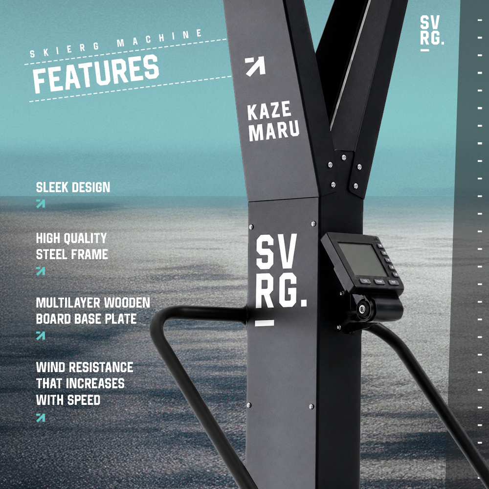 SVRG Kazemaru Ski Machine untuk Hybrid Race Training - Ski Trainer Air Resistance Full Body Ski Machine