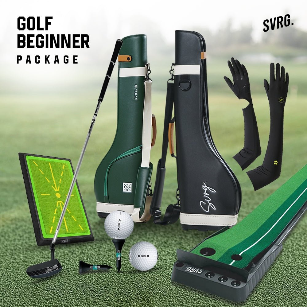 SVRG Golf Beginner Kit - Putter, Bola, Tee, Mat, Bag - 1