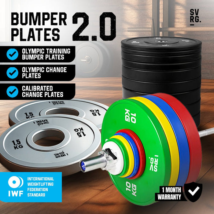 SVRG - Olympic Training Bumper Plates Calibrated Bumper Change Plate 2.0 - 5Kg 10Kg 15Kg - Weight Rubber Plates - Piece &amp; Pair