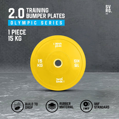 SVRG - Olympic Training Bumper Plates Calibrated Bumper Change Plate 2.0  - 5Kg 10Kg 15Kg  - Weight Rubber Plates - Piece & Pair