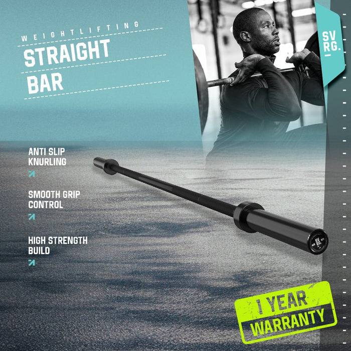 SVRG Straight Bar 25 mm 1.2M & 1.5M – Barbell Bar Standard Home Gym