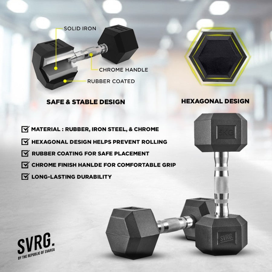 Value Pack Hexa Rubber Dumbbell