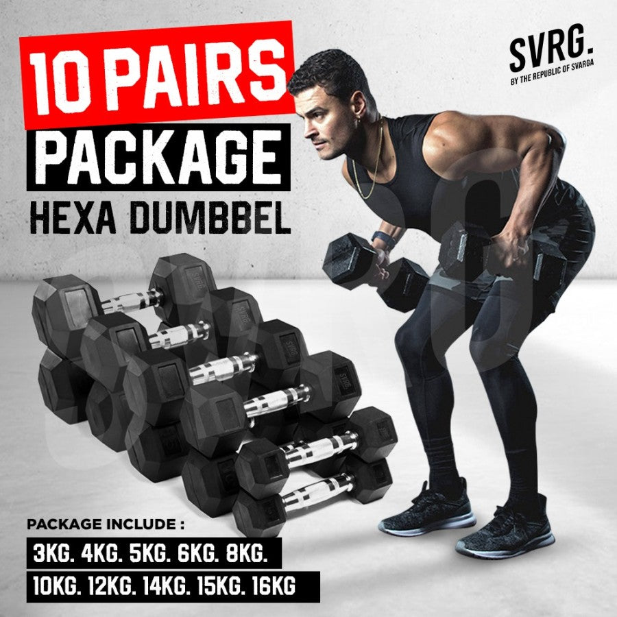 Value Pack Hexa Rubber Dumbbell