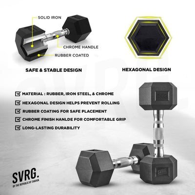 Value Pack Hexa Rubber Dumbbell