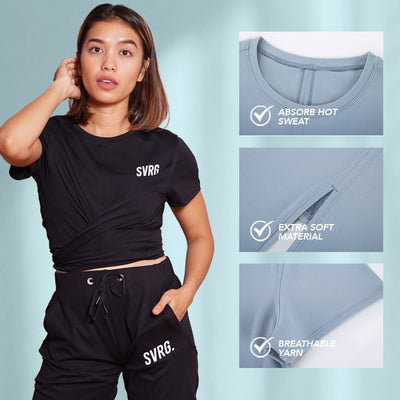 Hitch Short Sleeve -  Baju Olahraga Wanita - Crop Top
