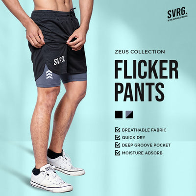 Flicker Short Pants - Celana Pendek Pria 2 in 1 - Running Pants