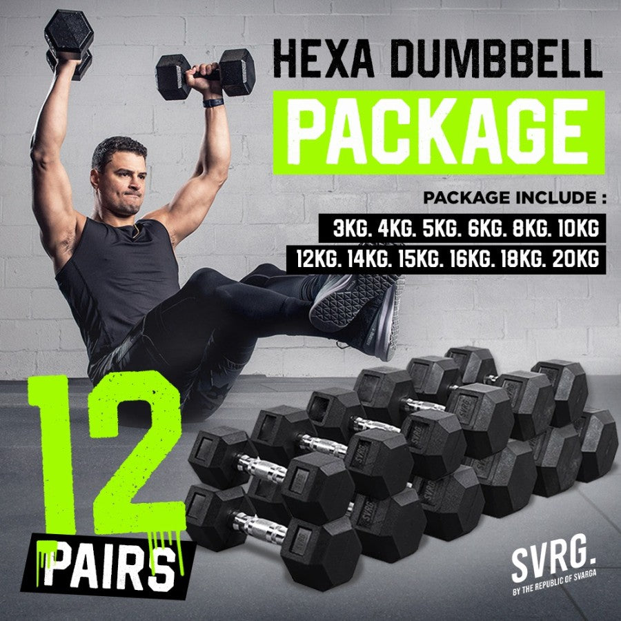 Value Pack Hexa Rubber Dumbbell