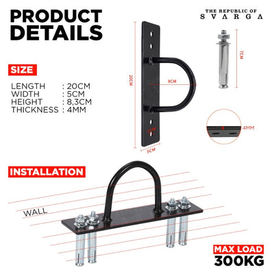 Battle Rope Anchor Mount - Wall Mounting - Gym & Fitness