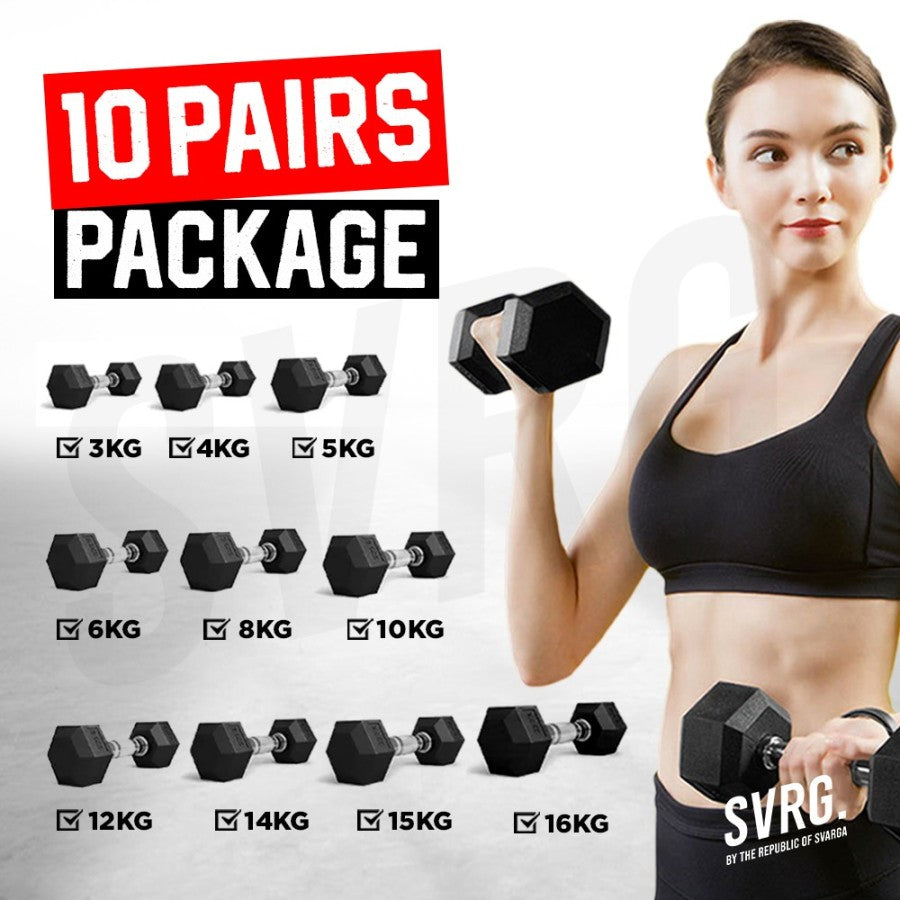 Value Pack Hexa Rubber Dumbbell