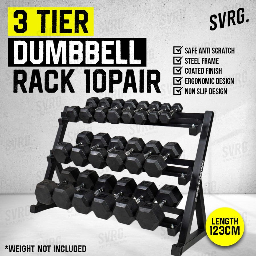 3 Tier Dumbbell Rack 10 Set - Dumbbell Set