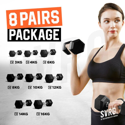 Value Pack Hexa Rubber Dumbbell