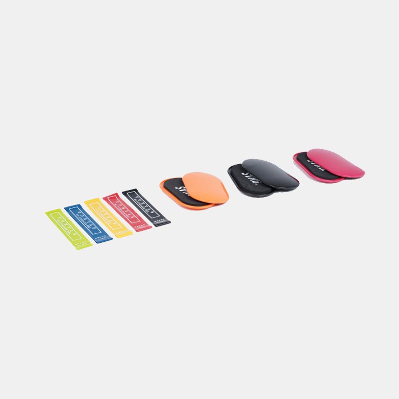 thumbnail image 2 of Pro Fit Physio Resistance Bands Set With 2 Sliding Discs & Carry Bag – 5 Bands + Blue Or Black Discs 2 of 3